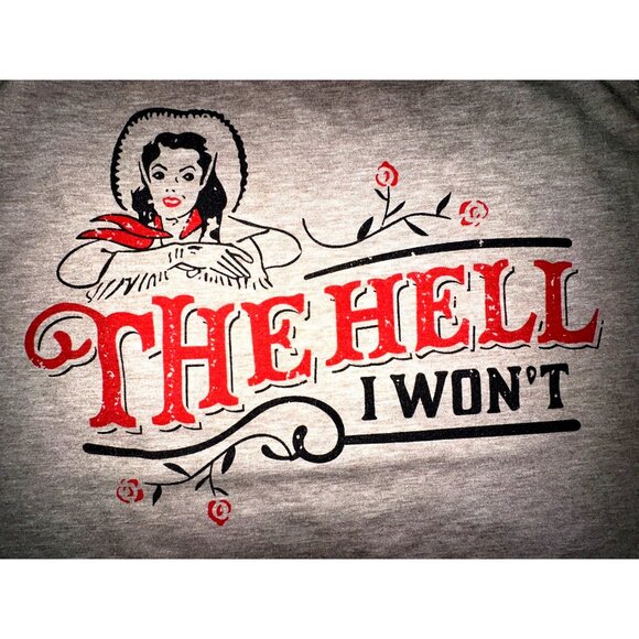 CCC Brown Sleeveless The Hell I Wont Graphic Tee Size XL - Picture 8 of 8